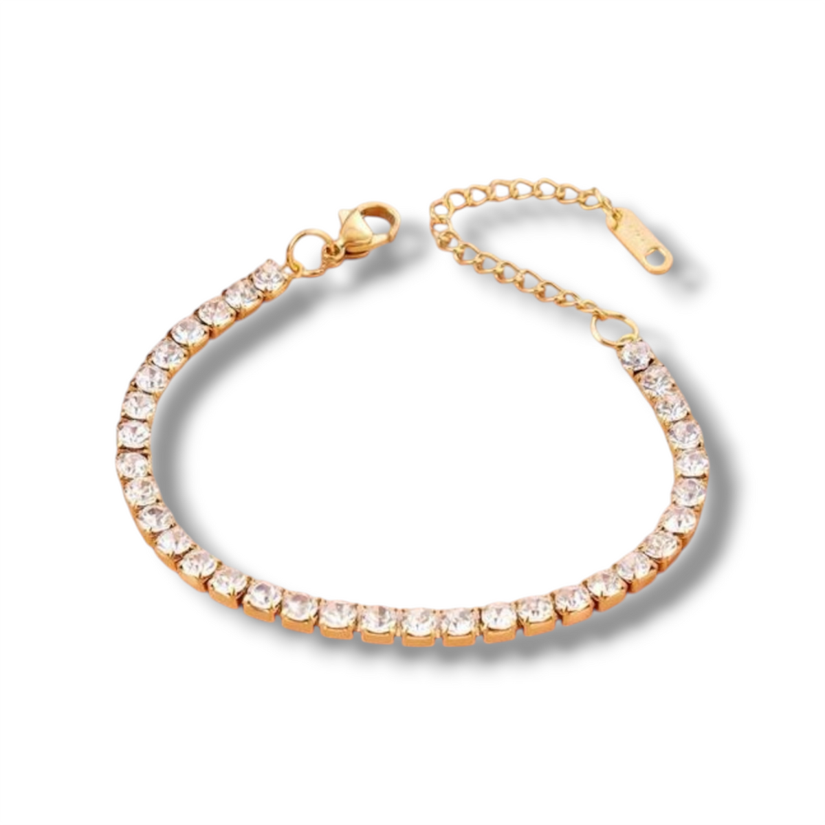 Golden Tennis Bracelet | Adjustable