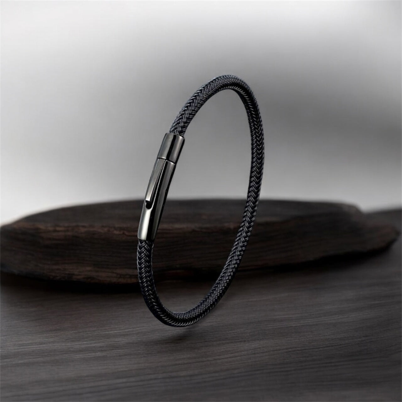 Black Rope Men Bracelet