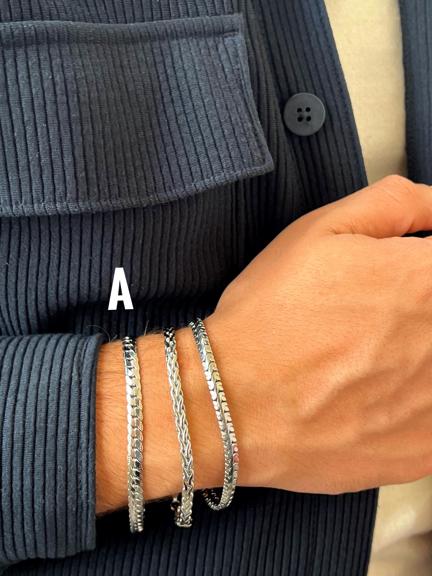The Flat Curb Stainless Steel Men Bracelet