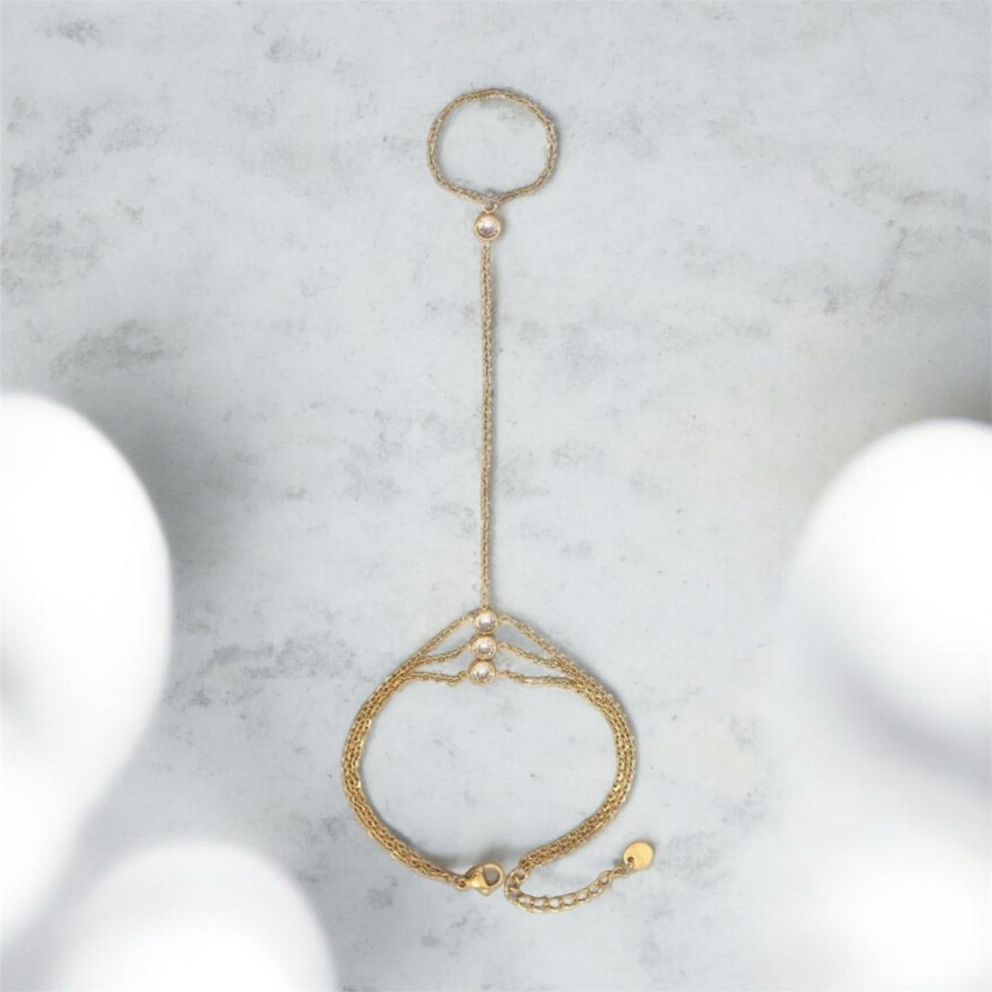 Triple Stone Hand Chain