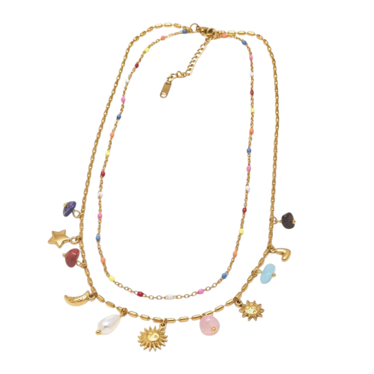 Double Layered Summer Charms Necklace