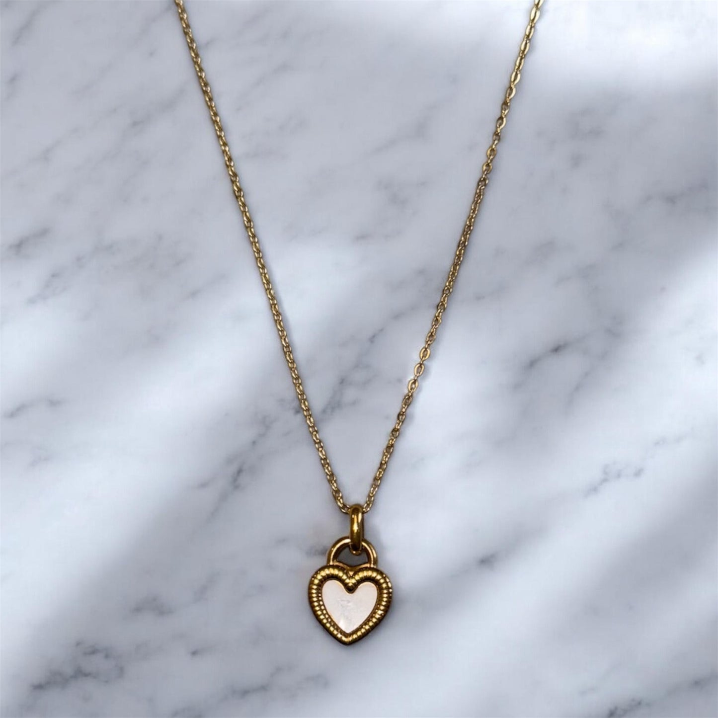 Double Sided Heart Necklace | Black & White