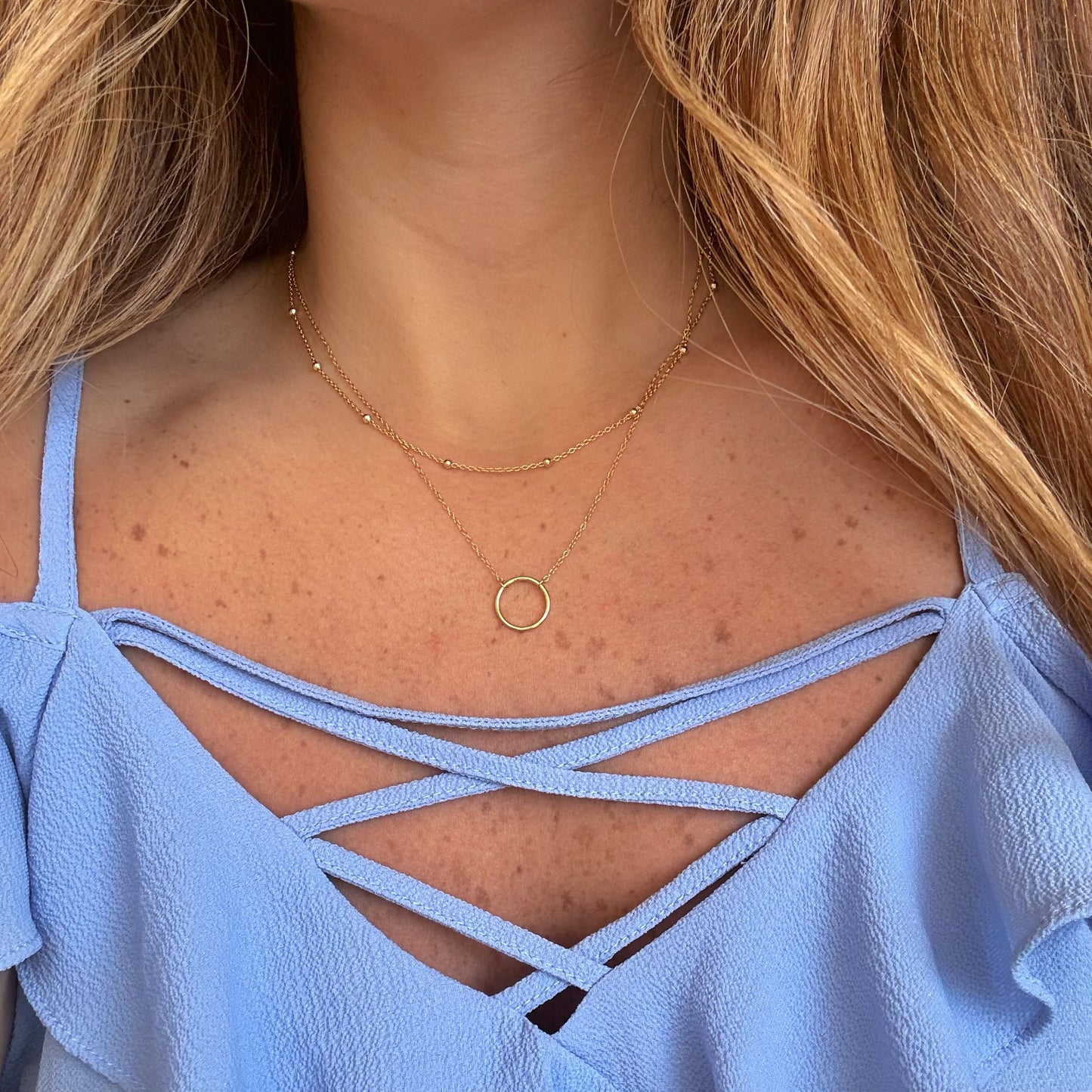 Double layer S925 Orbit Necklace