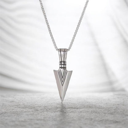 Silver Spearhead Men Necklace