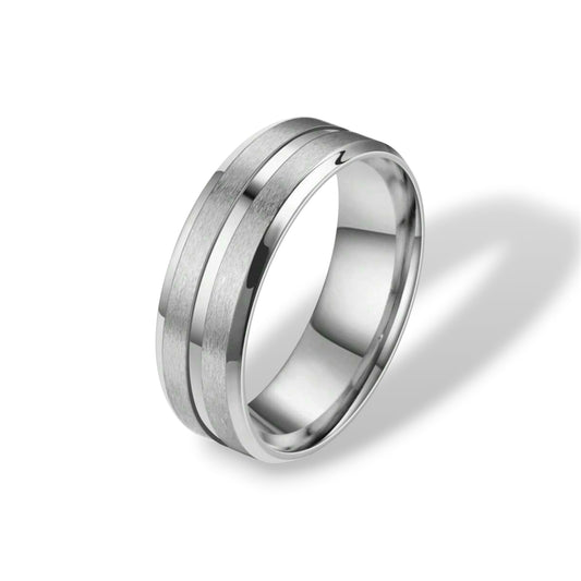 Silver Stainless Steel Men Ring