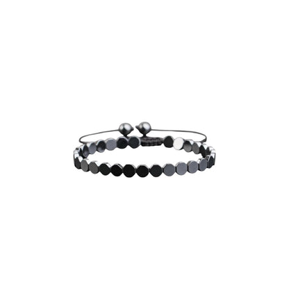 Black Honeycomb Drawstring Men Bracelet