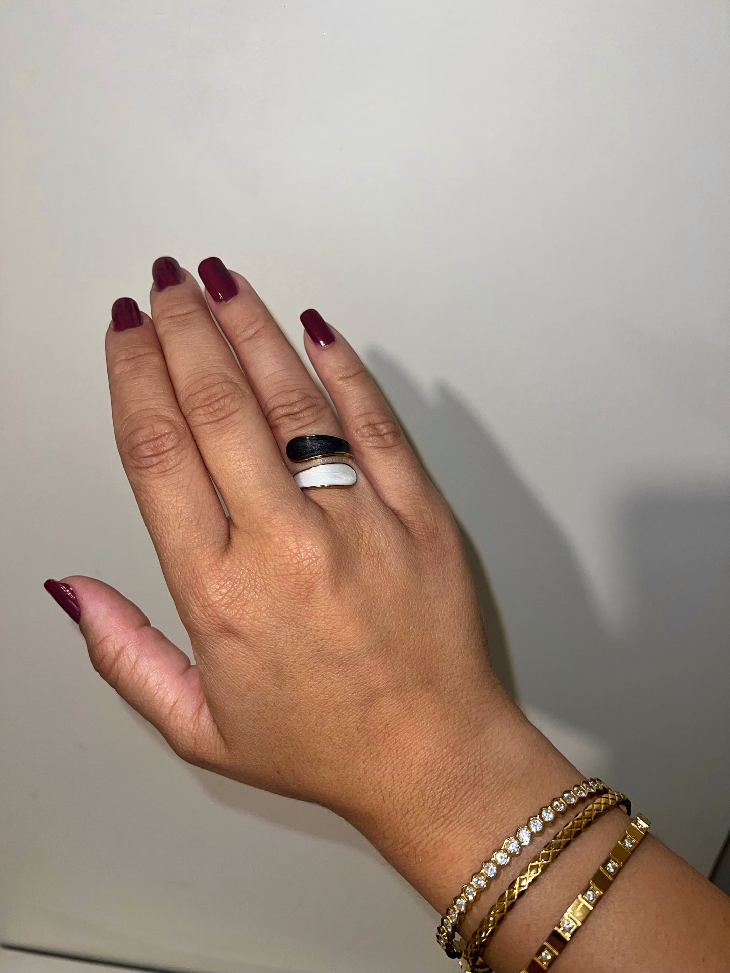 Black and White Marble Ring