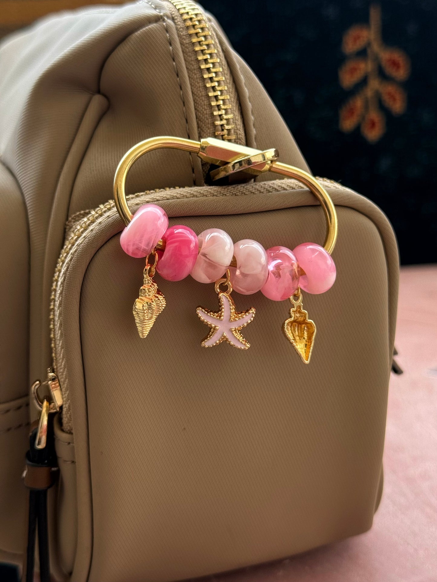 Beaded Carabiner with Charms