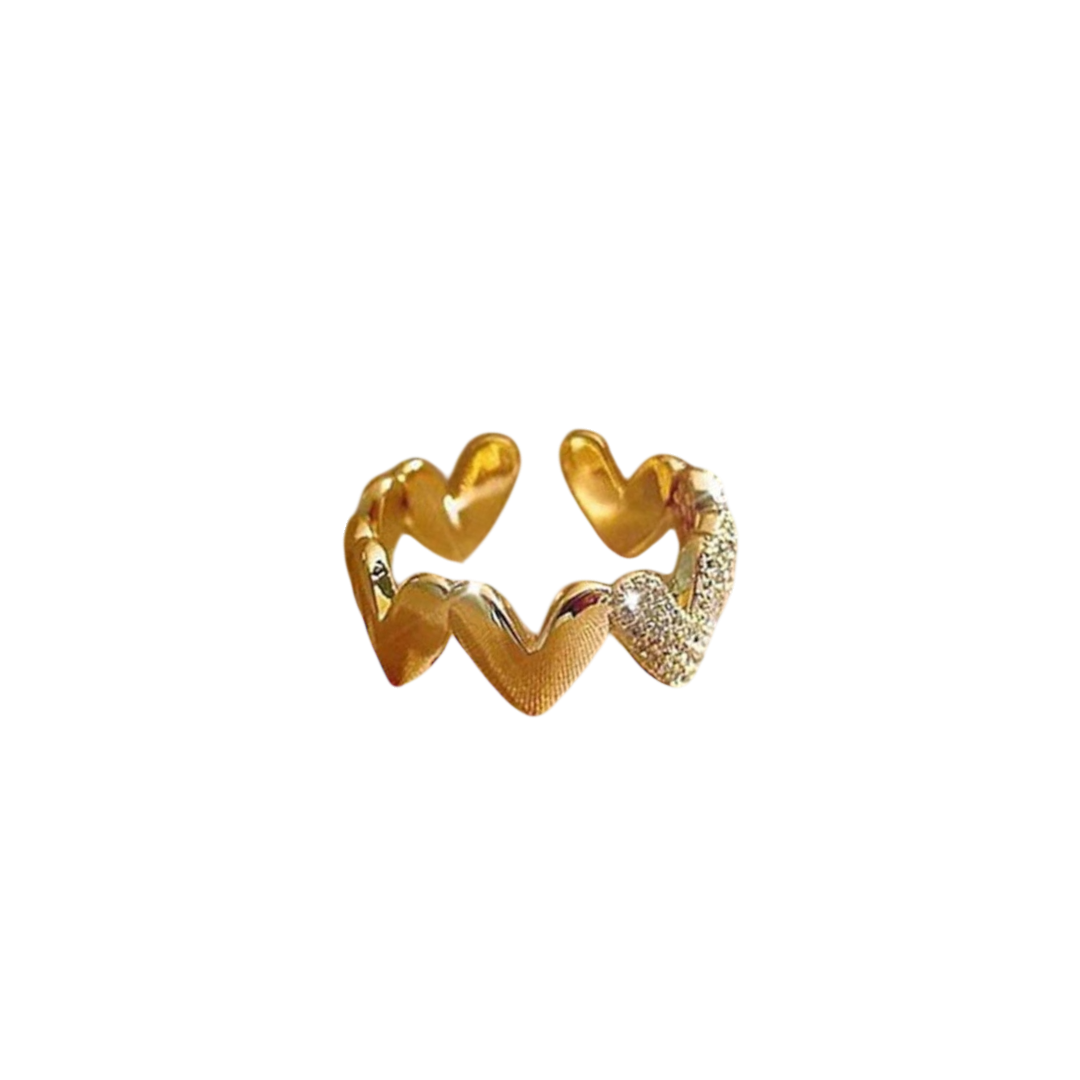Golden Hearts Ring