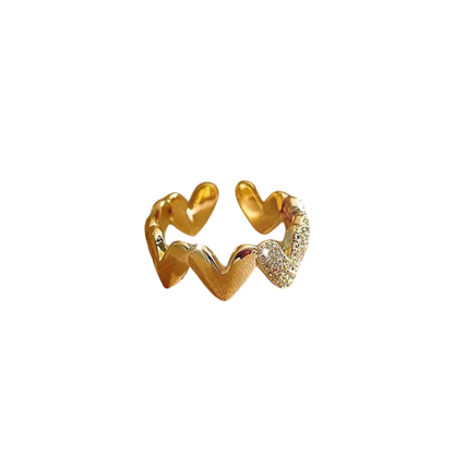 Golden Hearts Ring