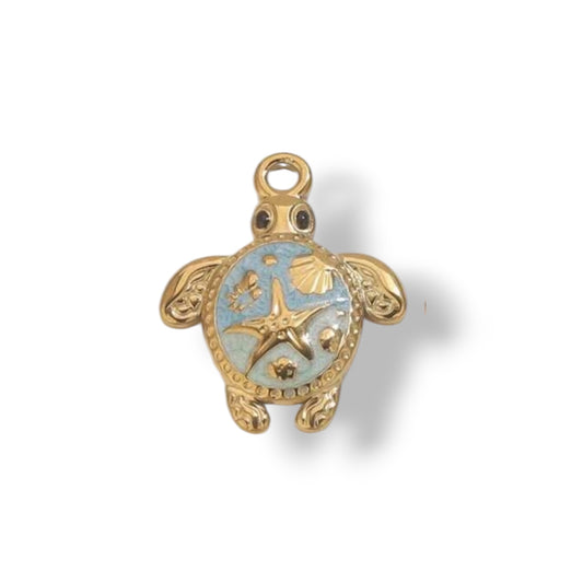 Blue Sea Turtle Charm