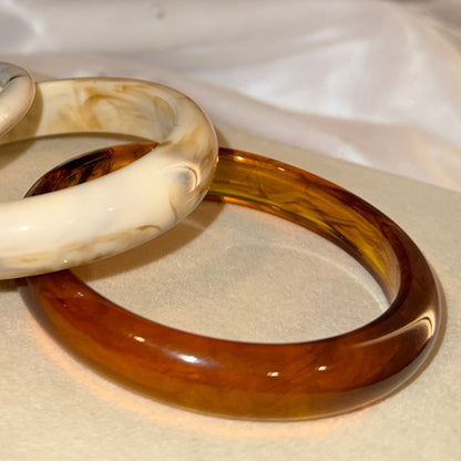 Acrylic Band | Chunky Brown Marble
