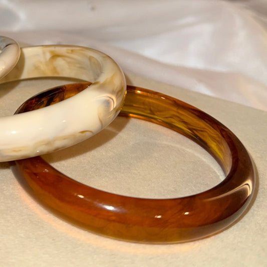 Acrylic Band | Chunky Brown Marble