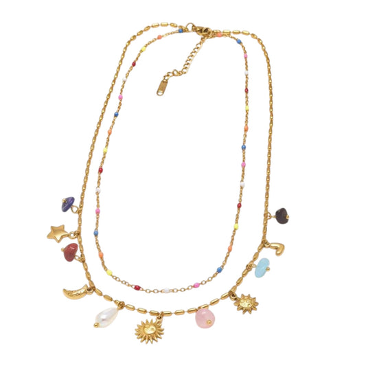 Double Layered Summer Charms Necklace