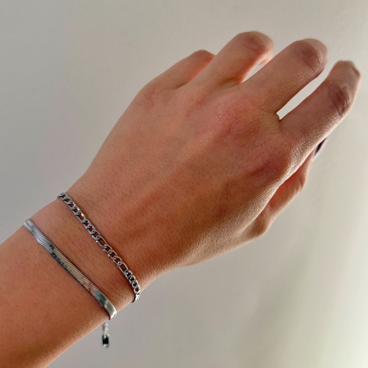 Minimalist Snake Stainless Steel Bracelets (Set Of 2)