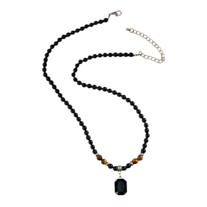 Black & Brown Beaded Men Necklace