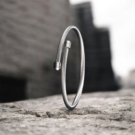 Silver Twist Cuff for Men