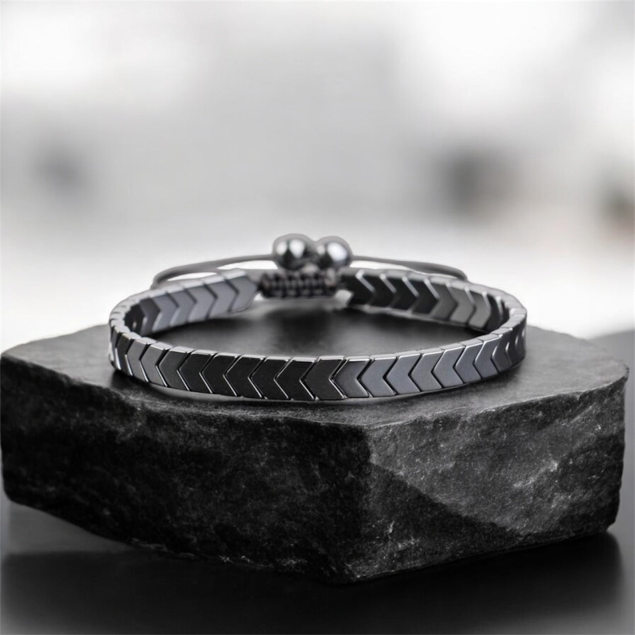 Adjustable Titanium Arrow Men Bracelet