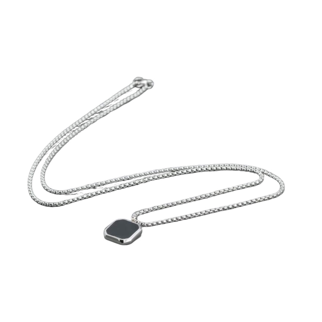 Black Square Men Necklace
