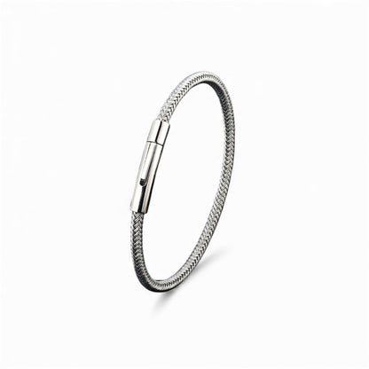 Silver Rope Men Bracelet