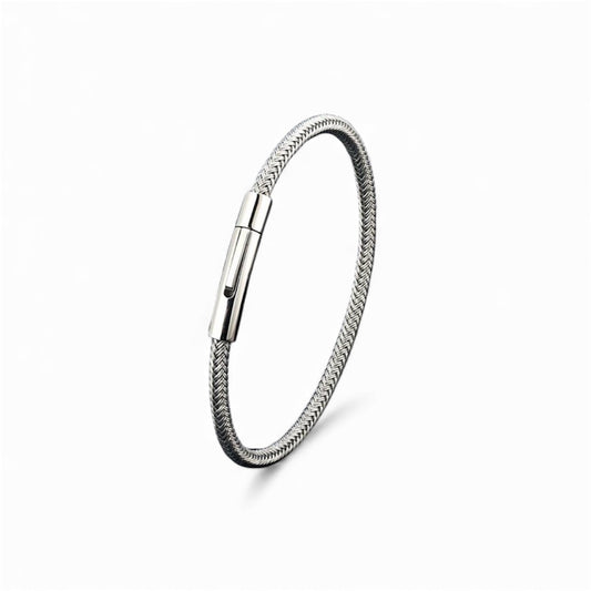 Silver Rope Men Bracelet