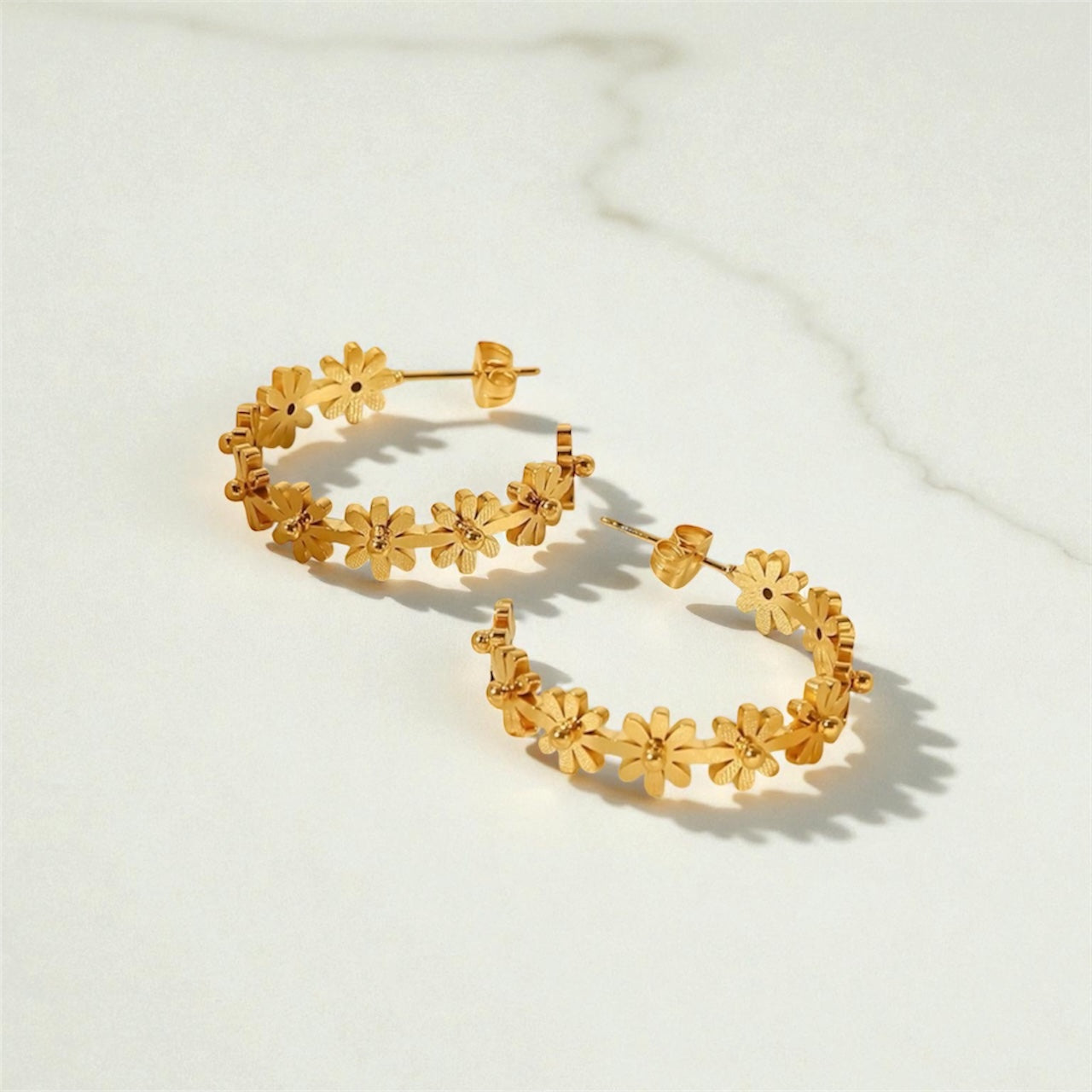 Flower Hoop Earrings