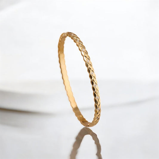 Braided Zirconia Bangle