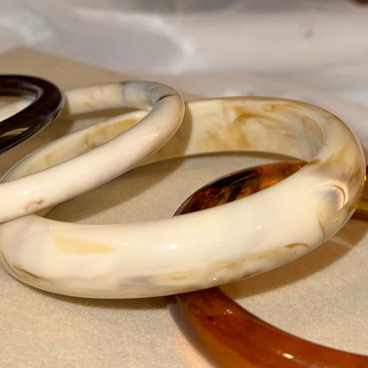 Acrylic Band | Chunky White Marble