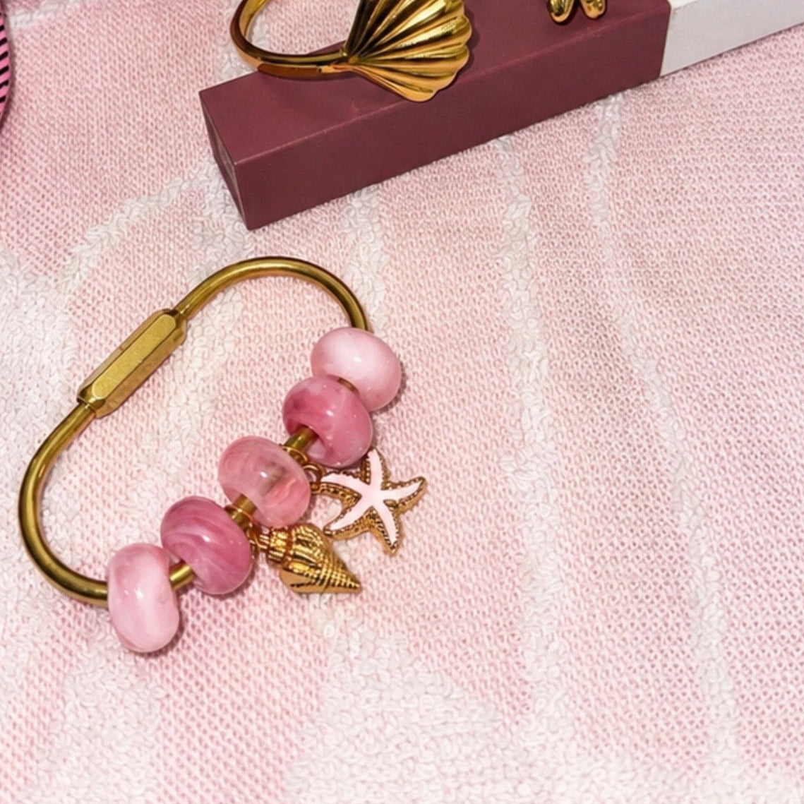 Beaded Carabiner with Charms