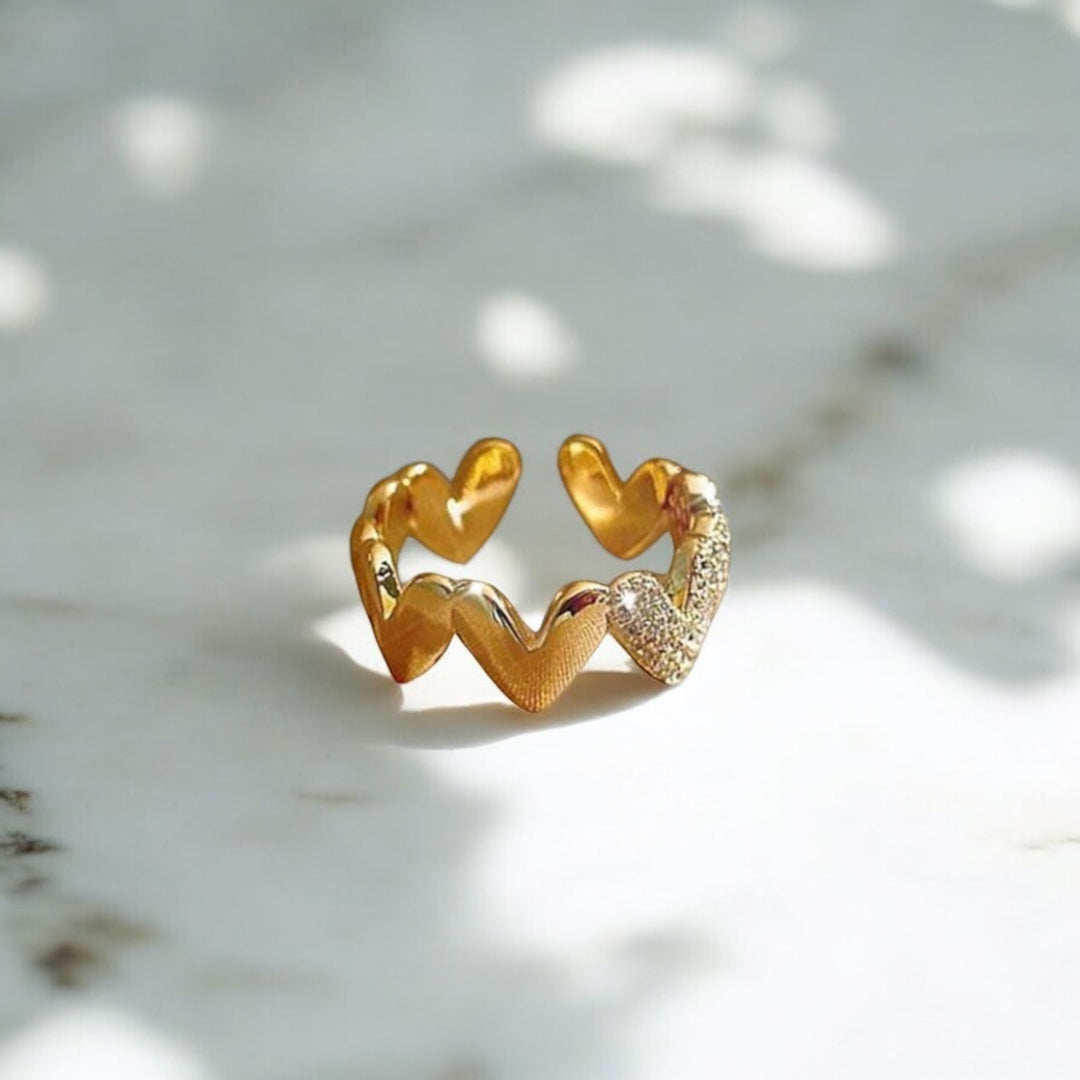 Golden Hearts Ring