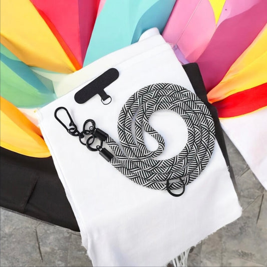 Black & White Crossbody Phone Strap