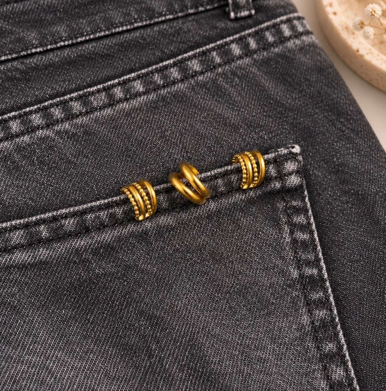 Triple Layered Gold Ear Cuff