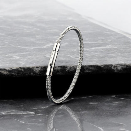 Silver Rope Men Bracelet